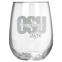 Oklahoma State Cowboys Etched 17oz. City Stemless Wine Glass