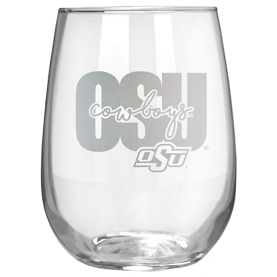 Oklahoma State Cowboys Etched 17oz. City Stemless Wine Glass