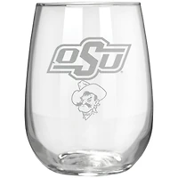 Oklahoma State Cowboys Etched 17oz. Rally Cry Stemless Wine Glass