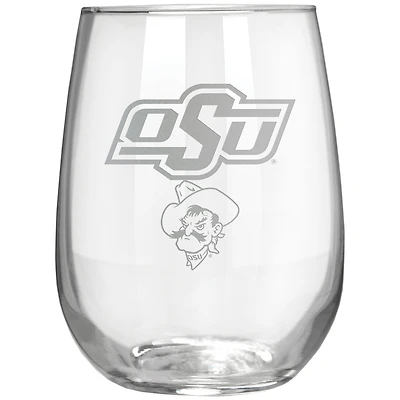 Oklahoma State Cowboys Etched 17oz. Rally Cry Stemless Wine Glass