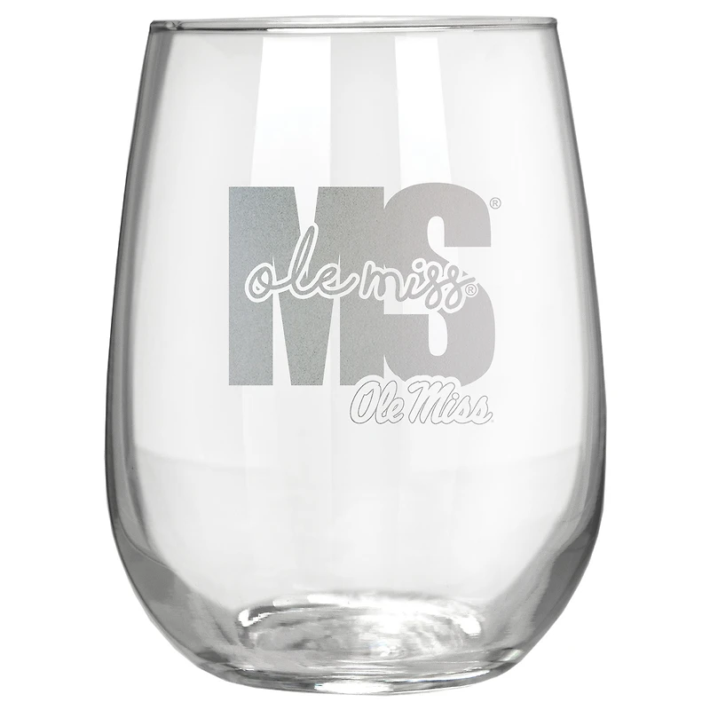 Ole Miss Rebels Etched 17oz. City Stemless Wine Glass