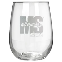 Ole Miss Rebels Etched 17oz. City Stemless Wine Glass