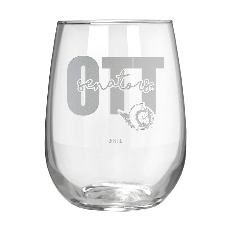 Ottawa Senators Etched 17oz. City Stemless Wine Glass