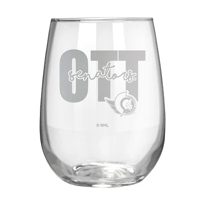 Ottawa Senators Etched 17oz. City Stemless Wine Glass