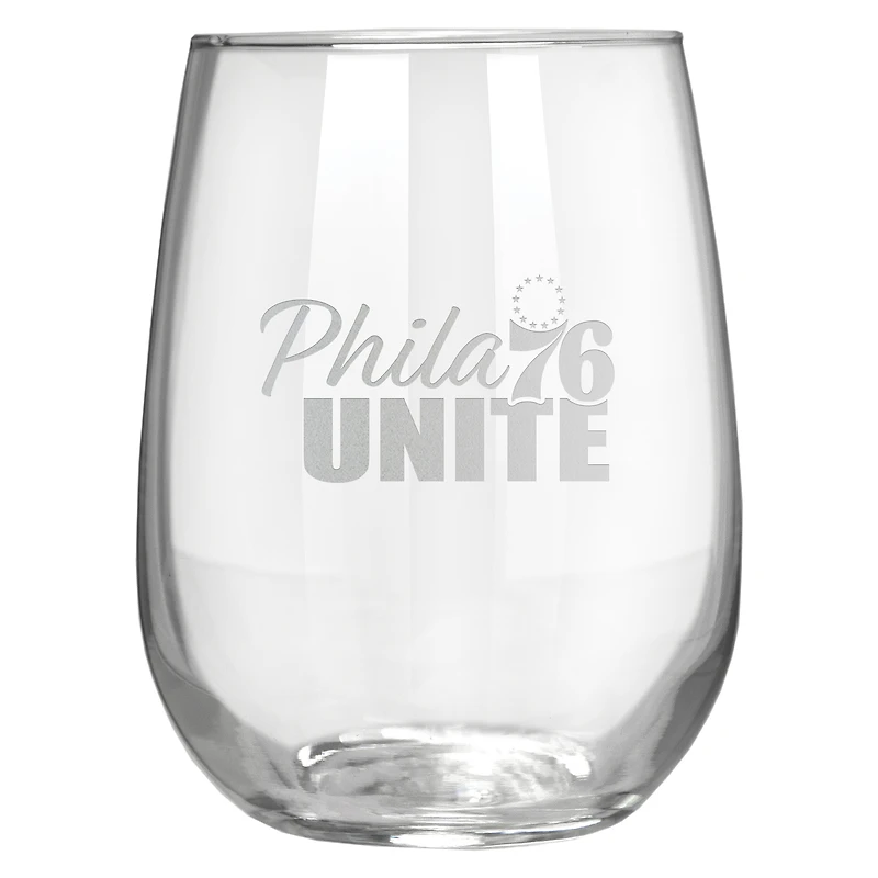 Philadelphia 76ers Etched 17oz. Rally Cry Stemless Wine Glass