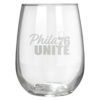 Philadelphia 76ers Etched 17oz. Rally Cry Stemless Wine Glass