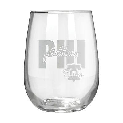 Philadelphia Phillies Etched 17oz. City Stemless Wine Glass
