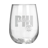 Philadelphia Phillies Etched 17oz. City Stemless Wine Glass
