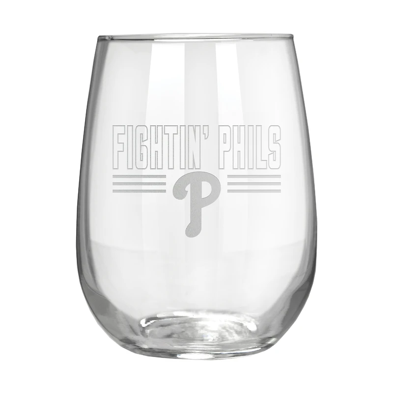 Philadelphia Phillies Etched 17oz. Rally Cry Stemless Wine Glass