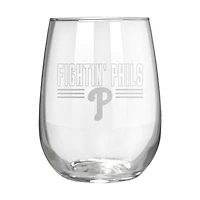 Philadelphia Phillies Etched 17oz. Rally Cry Stemless Wine Glass