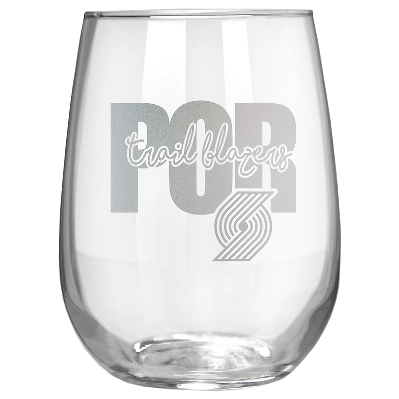 Portland Trail Blazers Etched 17oz. City Stemless Wine Glass
