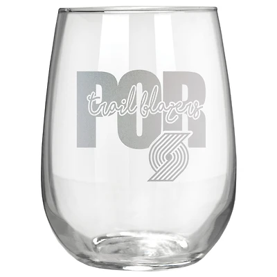 Portland Trail Blazers Etched 17oz. City Stemless Wine Glass