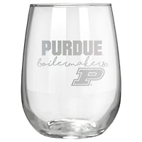 Purdue Boilermakers Etched 17oz. City Stemless Wine Glass