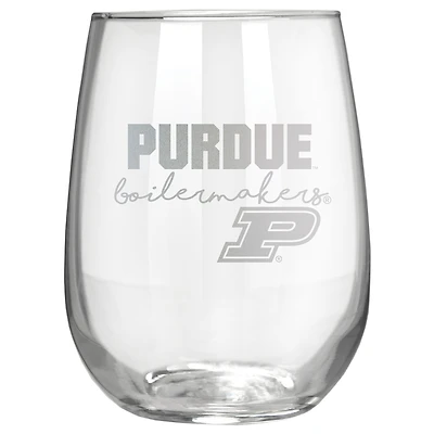 Purdue Boilermakers Etched 17oz. City Stemless Wine Glass