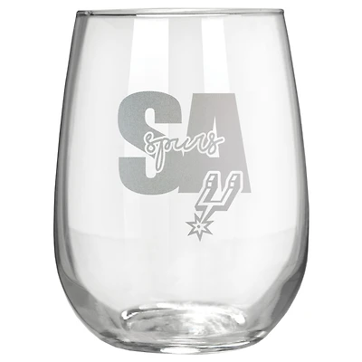 San Antonio Spurs Etched 17oz. City Stemless Wine Glass