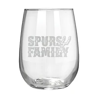 San Antonio Spurs Etched 17oz. Rally Cry Stemless Wine Glass