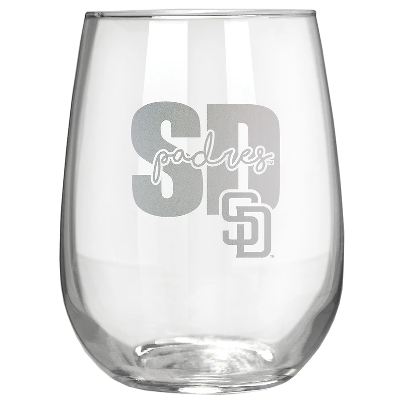 San Diego Padres Etched 17oz. City Stemless Wine Glass