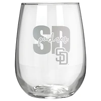 San Diego Padres Etched 17oz. City Stemless Wine Glass