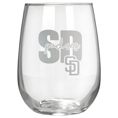 San Diego Padres Etched 17oz. City Stemless Wine Glass
