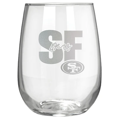 San Francisco 49ers Etched 17oz. City Stemless Wine Glass