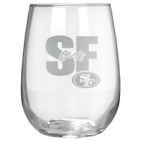 San Francisco 49ers Etched 17oz. City Stemless Wine Glass