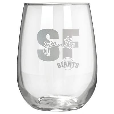 San Francisco Giants Etched 17oz. City Stemless Wine Glass