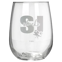 San Jose Sharks Etched 17oz. City Stemless Wine Glass