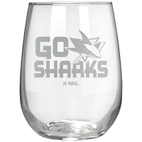 San Jose Sharks Etched 17oz. Rally Cry Stemless Wine Glass