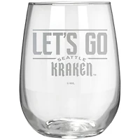 Seattle Kraken Etched 17oz. Rally Cry Stemless Wine Glass