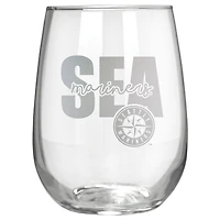 Seattle Mariners Etched 17oz. City Stemless Wine Glass