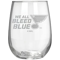 St. Louis Blues Etched 17oz. Rally Cry Stemless Wine Glass