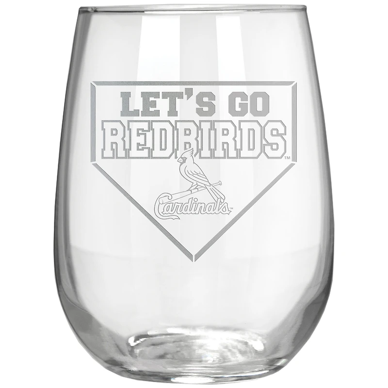 St. Louis Cardinals Etched 17oz. Rally Cry Stemless Wine Glass