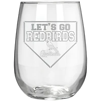 St. Louis Cardinals Etched 17oz. Rally Cry Stemless Wine Glass