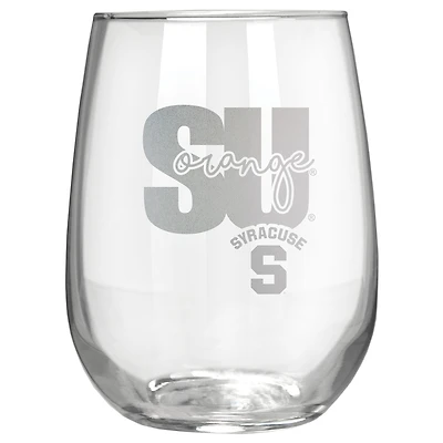 Syracuse Orange Etched 17oz. City Stemless Wine Glass