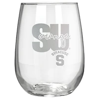 Syracuse Orange Etched 17oz. City Stemless Wine Glass