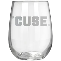 Syracuse Orange Etched 17oz. Rally Cry Stemless Wine Glass