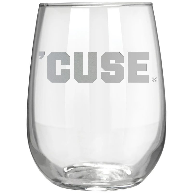 Syracuse Orange Etched 17oz. Rally Cry Stemless Wine Glass
