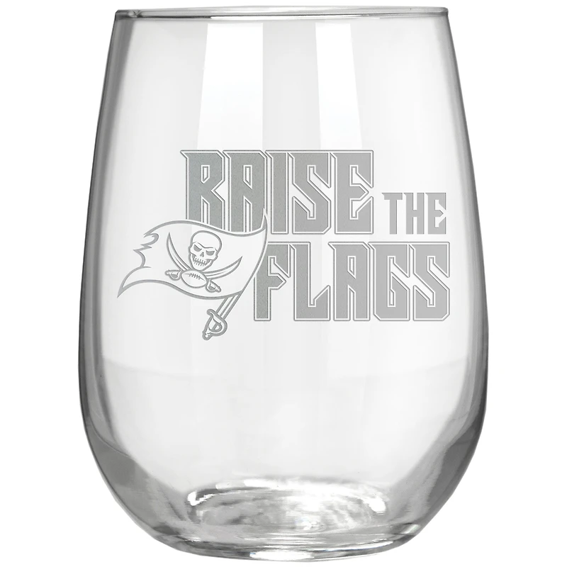 Tampa Bay Buccaneers Etched 17oz. Rally Cry Stemless Wine Glass