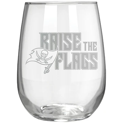Tampa Bay Buccaneers Etched 17oz. Rally Cry Stemless Wine Glass