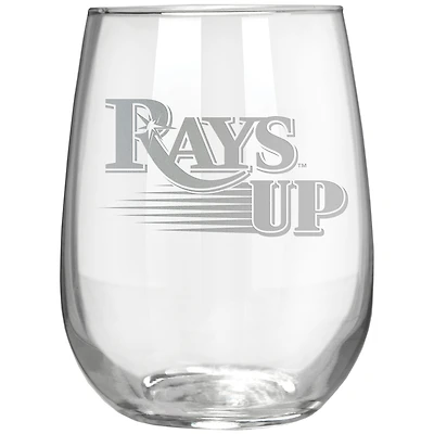Tampa Bay Rays Etched 17oz. Rally Cry Stemless Wine Glass