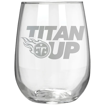 Tennessee Titans Etched 17oz. Rally Cry Stemless Wine Glass