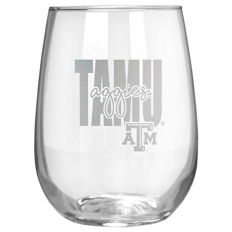 Texas A&M Aggies Etched 17oz. City Stemless Wine Glass