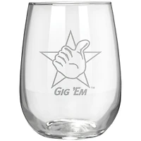 Texas A&M Aggies Etched 17oz. Rally Cry Stemless Wine Glass