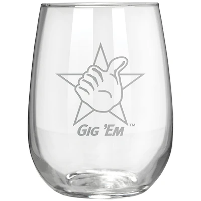 Texas A&M Aggies Etched 17oz. Rally Cry Stemless Wine Glass