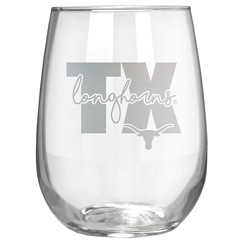 Texas Longhorns Etched 17oz. City Stemless Wine Glass