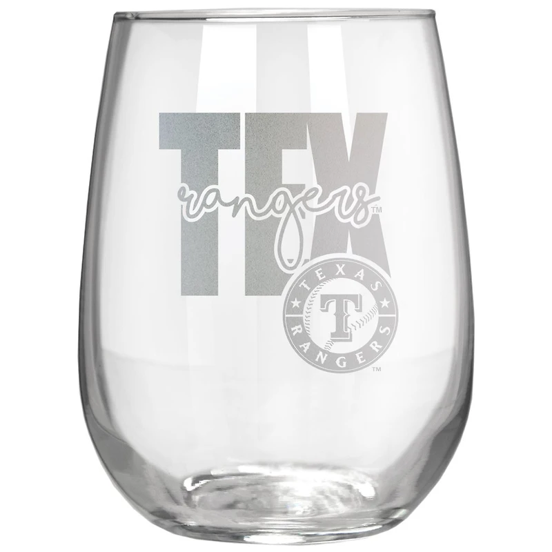 Texas Rangers Etched 17oz. City Stemless Wine Glass