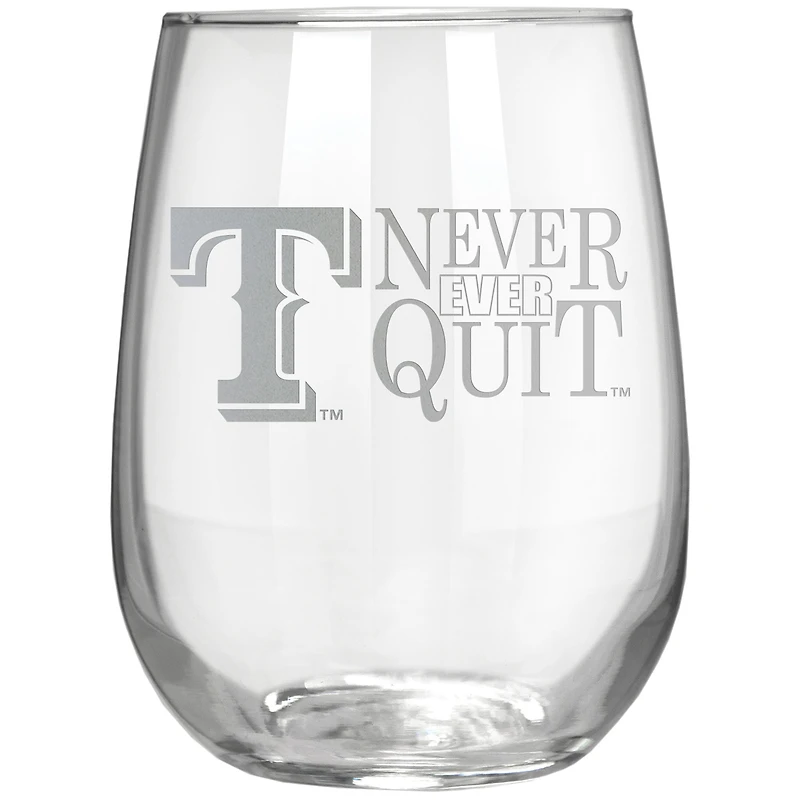 Texas Rangers Etched 17oz. Rally Cry Stemless Wine Glass