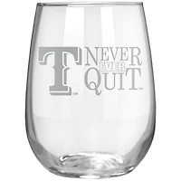 Texas Rangers Etched 17oz. Rally Cry Stemless Wine Glass