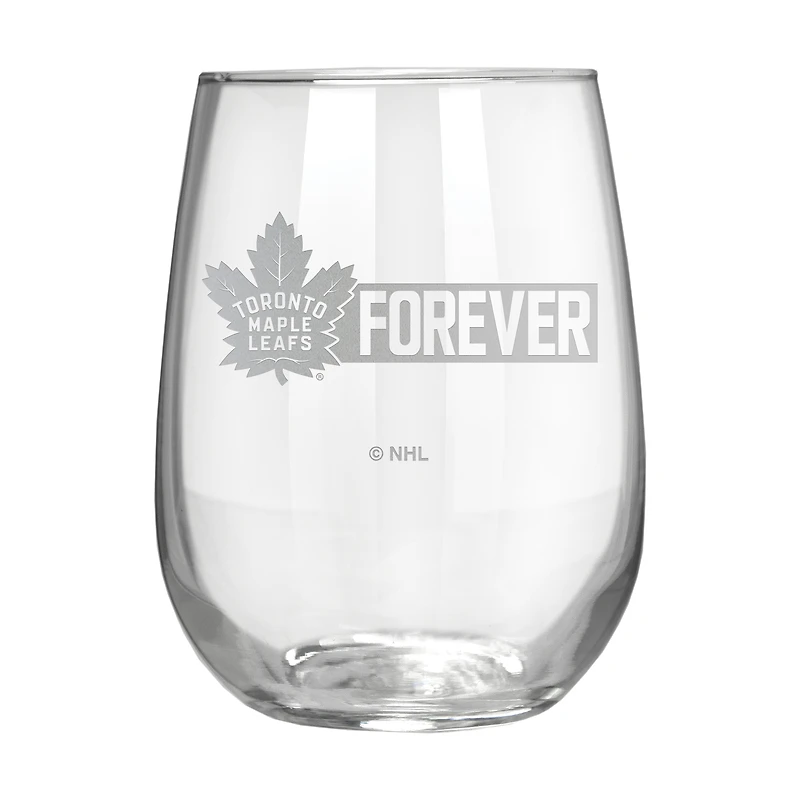 Toronto Maple Leafs Etched 17oz. Rally Cry Stemless Wine Glass