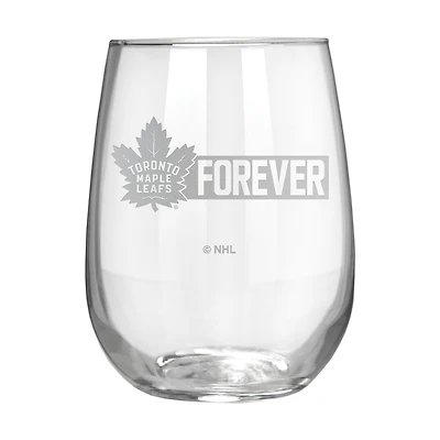 Toronto Maple Leafs Etched 17oz. Rally Cry Stemless Wine Glass